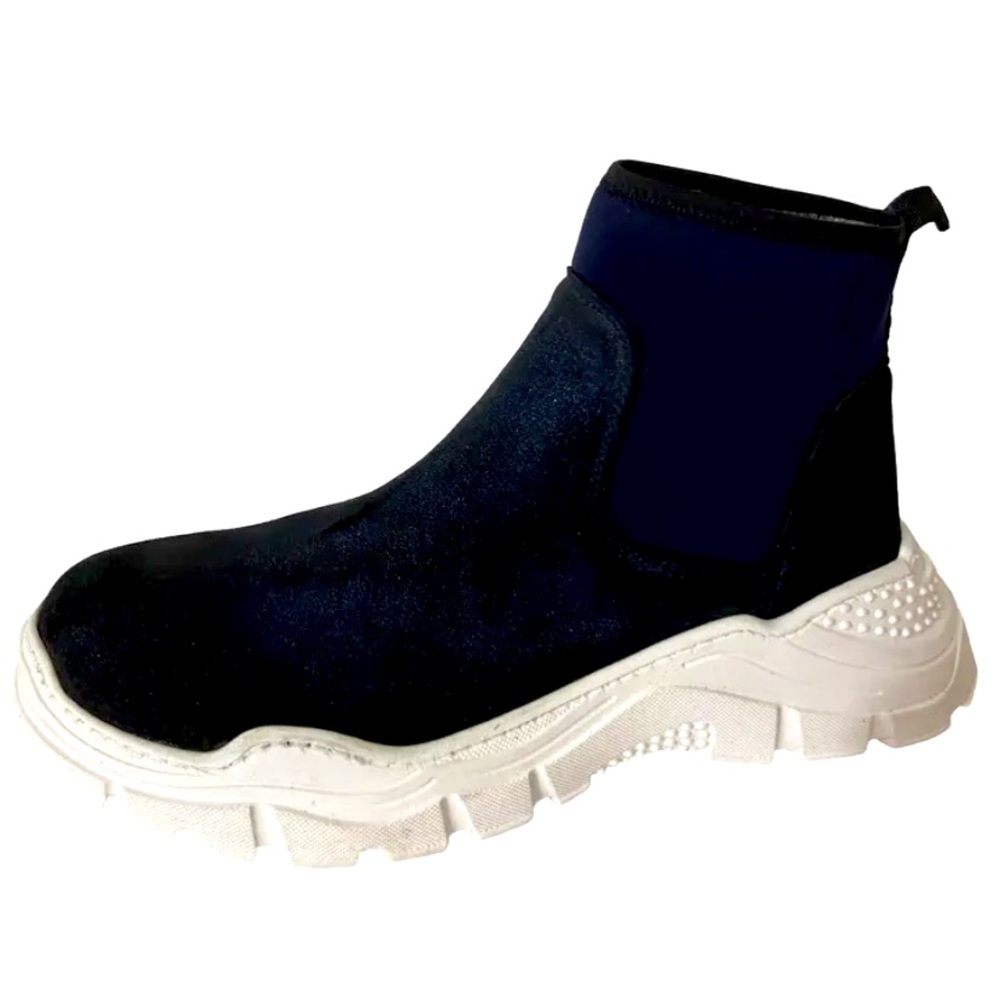 NEW Clary’s neoprene suede stretch high top chunky sneakers
